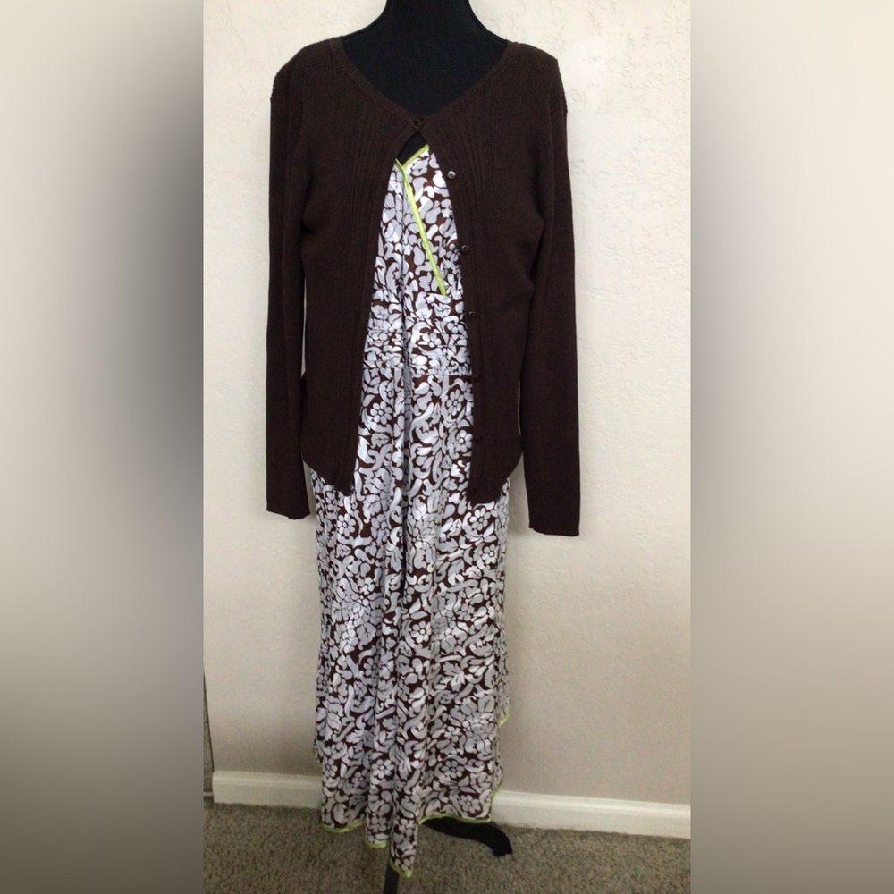 Robbie Bee Chocolate and Cream Maxi Skirt
